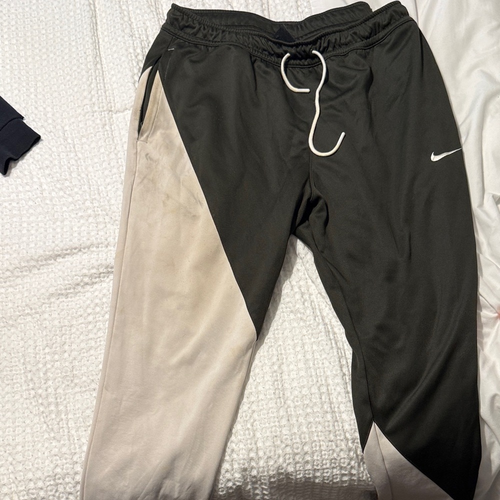 Nike Men’s Black and Cream Joggers